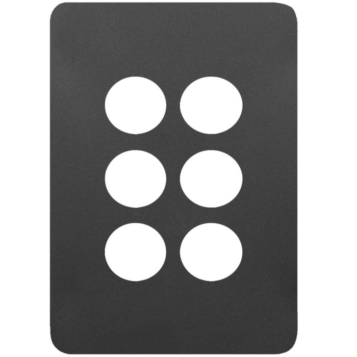 Hager Allure 6 Gang Switch Plate Matt Black