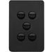 Hager Allure 5 Gang Switch Plate c/w Mechs Matt Black