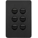 Hager Allure 6 Gang Switch Plate c/w Mechs Matt Black