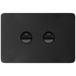 Hager Allure 2 Gang IP44 Plate Horizontal Matt Black