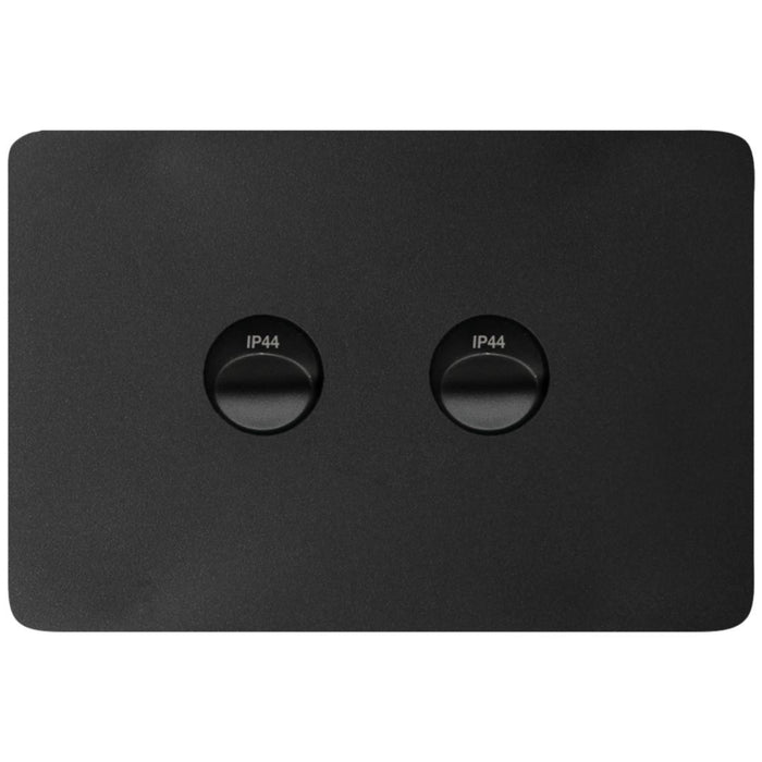Hager Allure 2 Gang IP44 Plate Horizontal Matt Black