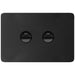 Hager Allure 2 Gang IP44 Plate Horizontal Matt Black