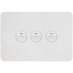 Hager Allure 3 Gang IP44 Plate Horizontal Matt White