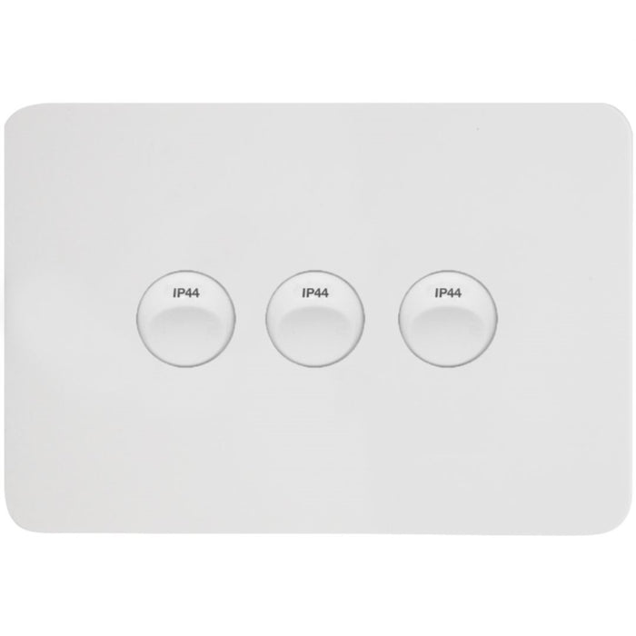 Hager Allure 3 Gang IP44 Plate Horizontal Matt White