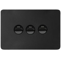 Hager Allure 3 Gang IP44 Plate Horizontal Matt Black