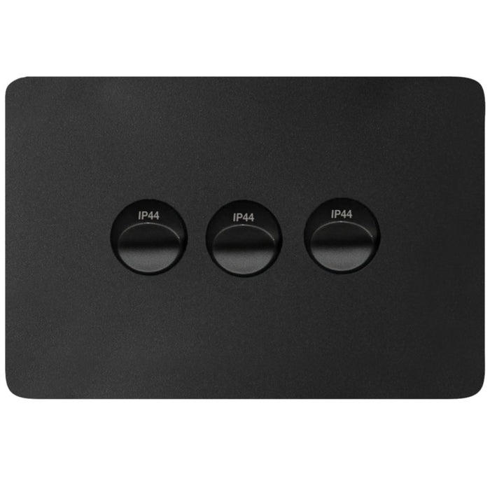 Hager Allure 3 Gang IP44 Plate Horizontal Matt Black