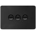 Hager Allure 3 Gang IP44 Plate Horizontal Matt Black