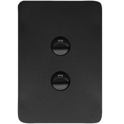 Hager Allure 2 Gang IP44 Plate Vertical Matt Black