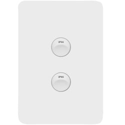 Hager Allure 2 Gang IP44 Plate Vertical Matt White