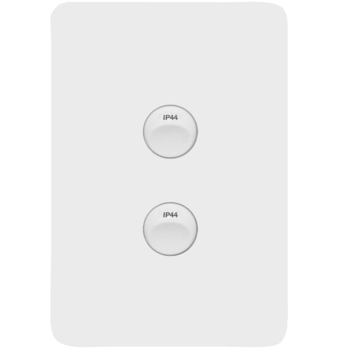 Hager Allure 2 Gang IP44 Plate Vertical Matt White