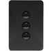 Hager Allure 3 Gang IP44 Plate Vertical Matt Black