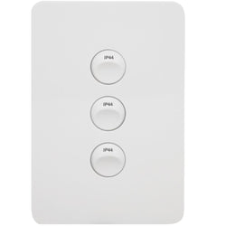 Hager Allure 3 Gang IP44 Plate Vertical Matt White