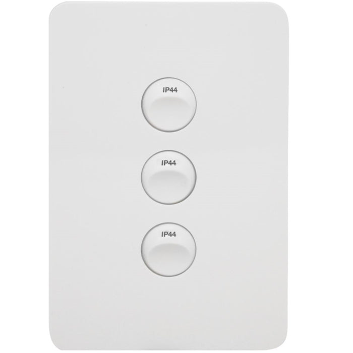 Hager Allure 3 Gang IP44 Plate Vertical Matt White