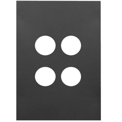 Hager Finesse 4 Gang Switch Plate Matt Black