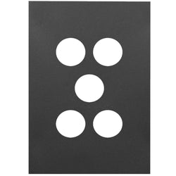 Hager Finesse 5 Gang Switch Plate Matt Black