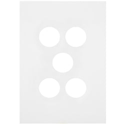 Hager Finesse 5 Gang Switch Plate Matt White