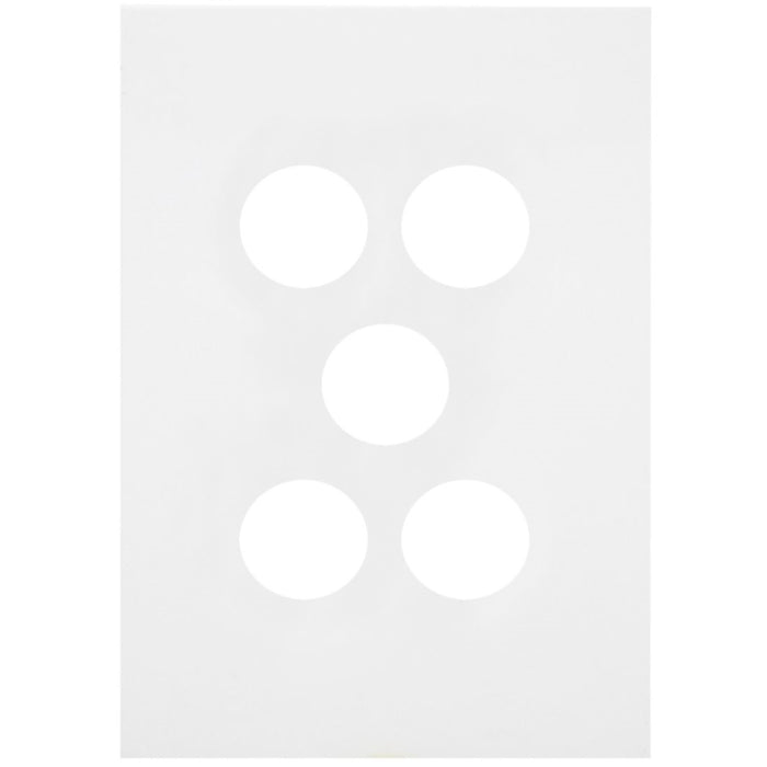 Hager Finesse 5 Gang Switch Plate Matt White