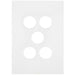 Hager Finesse 5 Gang Switch Plate Matt White