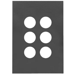 Hager Finesse 6 Gang Switch Plate Matt Black