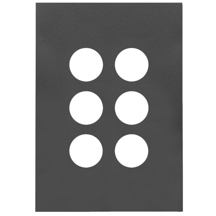 Hager Finesse 6 Gang Switch Plate Matt Black