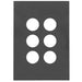 Hager Finesse 6 Gang Switch Plate Matt Black