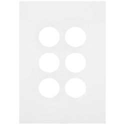 Hager Finesse 6 Gang Switch Plate Matt White