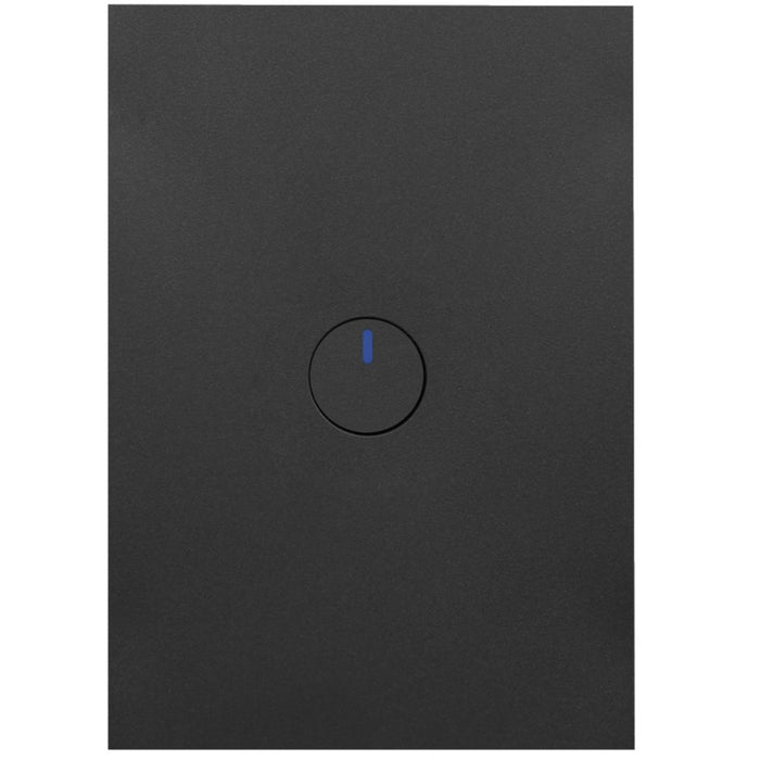 Hager Finesse 1 Gang Switch c/w 240V Press Mech Matt Black