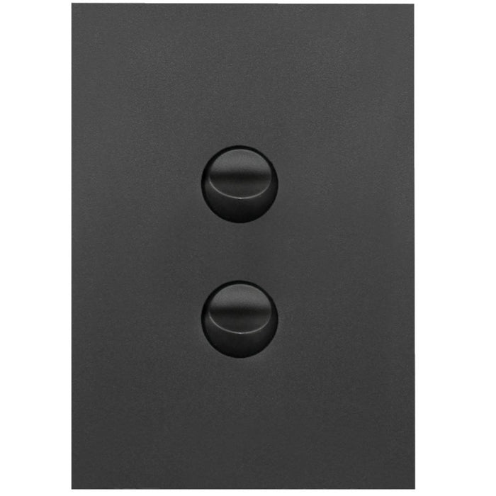 Hager Finesse 2 Gang Switch Plate c/w Mechs Matt Black