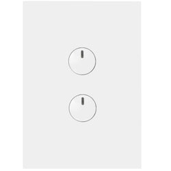 Hager Finesse 2 Gang Switch c/w 240V Push Button Mechs M