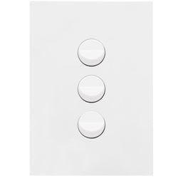 Hager Finesse 3 Gang Switch Plate c/w Mechs