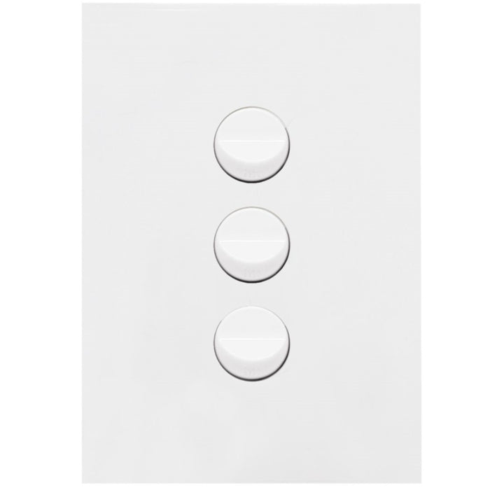 Hager Finesse 3 Gang Switch Plate c/w Mechs