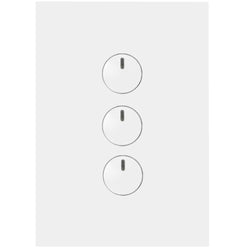 Hager Finesse 3 Gang Switch c/w 240V Push Button Mechs M