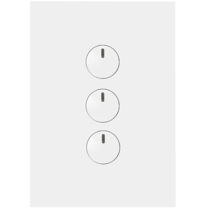 Hager Finesse 3 Gang Switch c/w 240V Push Button Mechs M