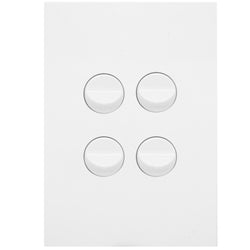 Hager Finesse 4 Gang Switch Plate c/w Mechs