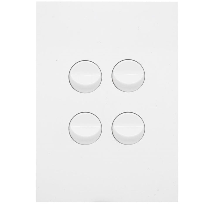 Hager Finesse 4 Gang Switch Plate c/w Mechs