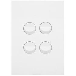 Hager Finesse 4 Gang Switch Plate c/w Mechs Matt White