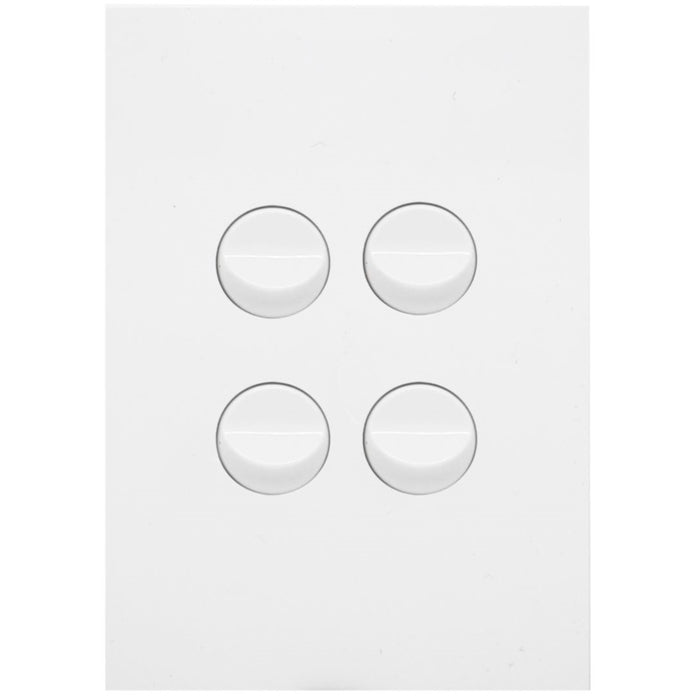 Hager Finesse 4 Gang Switch Plate c/w Mechs Matt White