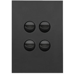 Hager Finesse 4 Gang Switch Plate c/w Mechs Matt Black