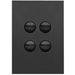 Hager Finesse 4 Gang Switch Plate c/w Mechs Matt Black