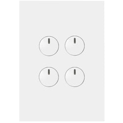 Hager Finesse 4 Gang Switch c/w 240V Push Button Mechs Matt White
