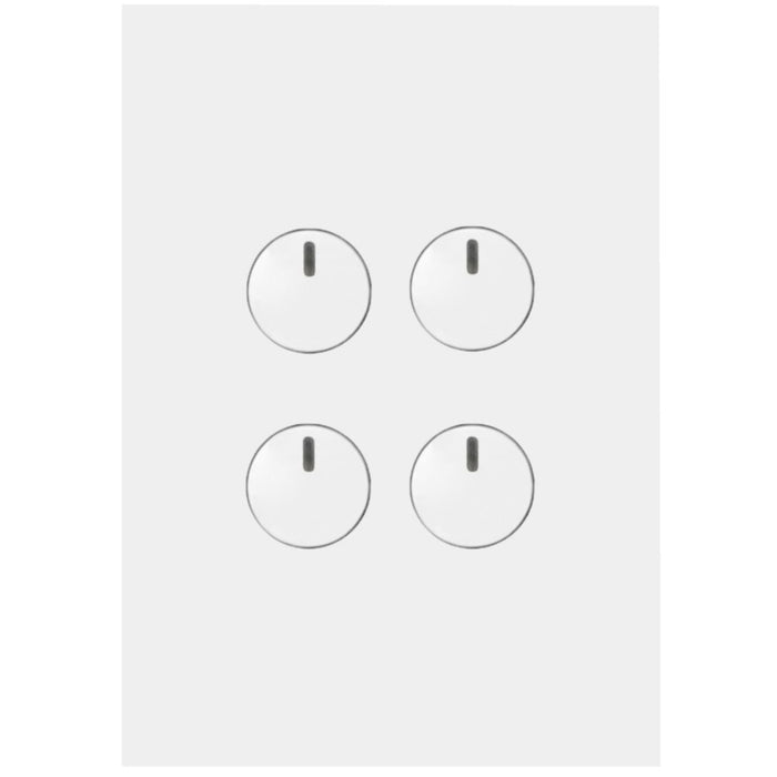 Hager Finesse 4 Gang Switch c/w 240V Push Button Mechs Matt White