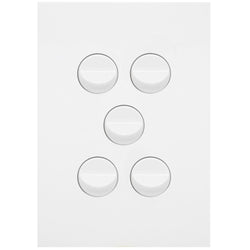 Hager Finesse 5 Gang Switch Plate c/w Mechs
