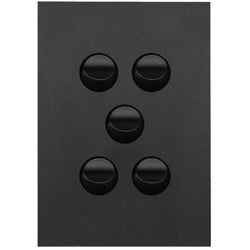 Hager Finesse 5 Gang Switch Plate c/w Mechs Matt Black