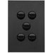 Hager Finesse 5 Gang Switch Plate c/w Mechs Matt Black