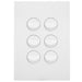 Hager Finesse 6 Gang Switch Plate c/w Mechs