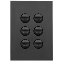 Hager Finesse 6 Gang Switch Plate c/w Mechs Matt Black