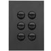 Hager Finesse 6 Gang Switch Plate c/w Mechs Matt Black