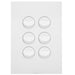Hager Finesse 6 Gang Switch Plate c/w Mechs Matt White