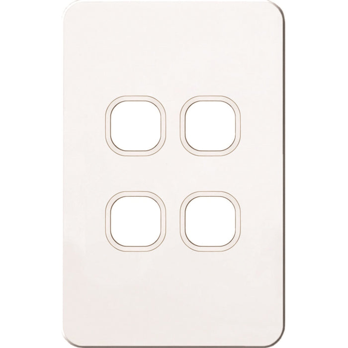 Hager Silhouette 4 Gang Hybrid Switch Plate