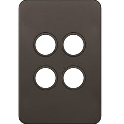 Hager Silhouette 4G Switch Plate No Mech Matt Black
